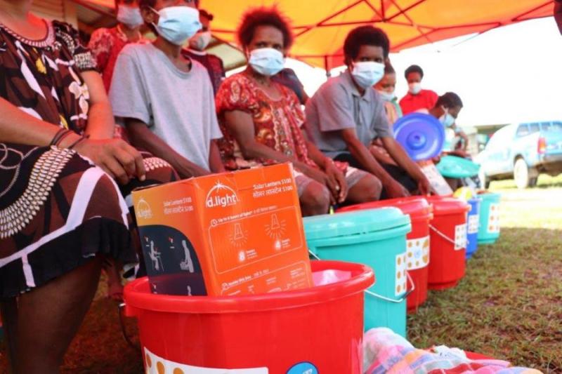 PNG Dignity kits include a solar light and hygiene supplies